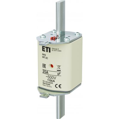 Wkładka topikowa NH szybka KOMBI NH2 WT-2C gF 25A 500V 004139389 ETI (004139389)